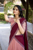 Striking Peach Hotfix Embroidered Organza Function Wear Lehenga Choli