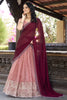 Striking Peach Hotfix Embroidered Organza Function Wear Lehenga Choli