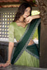 Lavish Pista Green Hotfix Work Organza Mehendi Wear Lehenga Choli