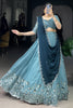 Alluring Sky-Blue Thread Work Organza Festival Wear Lehenga Choli