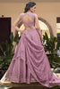 Glorious Pink Pearl Work Organza Engagement Wear Lehenga Choli