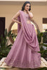 Glorious Pink Pearl Work Organza Engagement Wear Lehenga Choli