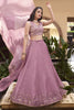 Glorious Pink Pearl Work Organza Engagement Wear Lehenga Choli