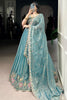 Dazzling Sky-Blue Organza Thread Work Engagement Wear Lehenga Choli