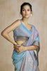 Amusing Blue Digital Printed Silk Function Wear Saree With Blouse