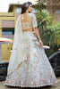 Enjoyable Light Grey Sequins Silk Reception Wear Lehenga With Blouse