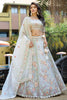 Enjoyable Light Grey Sequins Silk Reception Wear Lehenga With Blouse