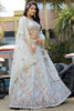 Enjoyable Light Grey Sequins Silk Reception Wear Lehenga With Blouse