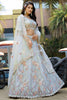 Enjoyable Light Grey Sequins Silk Reception Wear Lehenga With Blouse