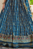 Glamorous Blue Foil Print Silk Bridesmaid Lehenga Choli With Dupatta