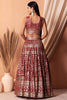 Amazing Maroon Sequins Georgette Party Wear Lehenga Choli With Dupatta