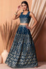 Pretty Blue Sequins Georgette Sangeet Wear Lehenga Choli With Dupatta