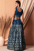 Pretty Blue Sequins Georgette Sangeet Wear Lehenga Choli With Dupatta