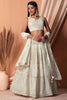 Interesting White Sequins Georgette Engagement Wear Lehenga Choli