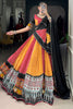 Adorable Yellow Ajarakh Printed Rayon Navratri Wear Lehenga Choli