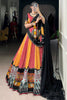 Adorable Yellow Ajarakh Printed Rayon Navratri Wear Lehenga Choli