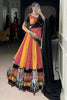 Adorable Yellow Ajarakh Printed Rayon Navratri Wear Lehenga Choli