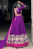 Classy Purple Floral Printed Rayon Navratri Wear Lehenga Choli