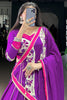 Classy Purple Floral Printed Rayon Navratri Wear Lehenga Choli