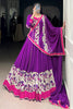 Classy Purple Floral Printed Rayon Navratri Wear Lehenga Choli