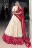 Lovely Off White Bandhani Printed Cotton Navratri Lehenga Choli With Dupatta