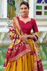 Gorgeous Mustard Yellow Patola Printed Silk Lehenga Choli With Dupatta