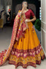 Winsome Mustard Patola Print Tussar Silk Traditional Lehenga Choli