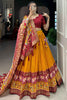 Winsome Mustard Patola Print Tussar Silk Traditional Lehenga Choli