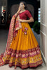 Winsome Mustard Patola Print Tussar Silk Traditional Lehenga Choli