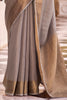 Winning Grey Color Weaving Tissue Silk Event Wear Saree With Blouse