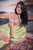 Astonishing Light Pink Digital Print Satin Function Wear Saree