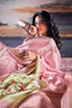 Fascinating Light Pink Digital Print Satin Function Wear Saree