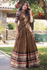 Dazzling Brown Zari Weaving Chanderi Festival Wear Lehenga Choli