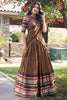 Dazzling Brown Zari Weaving Chanderi Festival Wear Lehenga Choli