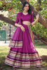 Delightful Pink Zari Weaving Chanderi Event Wear Lehenga Choli