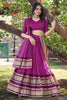 Delightful Pink Zari Weaving Chanderi Event Wear Lehenga Choli