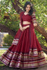 Spectacular Red Zari Weaving Chanderi Traditional Lehenga Choli