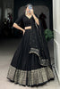 Glamorous Black Zari Weaving Chanderi Silk Event Wear Lehenga Choli