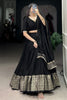 Glamorous Black Zari Weaving Chanderi Silk Event Wear Lehenga Choli