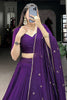 Majestic Dark Purple Zari Weaving Silk Lehenga Choli With Dupatta