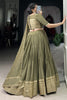 Beautiful Mehendi Green Zari Weaving Silk Function Wear Lehenga Choli