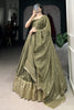 Beautiful Mehendi Green Zari Weaving Silk Function Wear Lehenga Choli