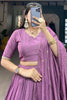 Glorious Purple Zari Weaving Silk Traditional Lehenga Choli With dupatta