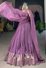 Glorious Purple Zari Weaving Silk Traditional Lehenga Choli With dupatta