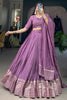 Glorious Purple Zari Weaving Silk Traditional Lehenga Choli With dupatta