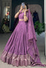 Glorious Purple Zari Weaving Silk Traditional Lehenga Choli With dupatta