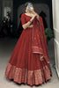 Awesome Red Zari Weaving Silk Event Wear Lehenga Choli With Dupatta
