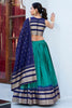 Stunning Teal Green Zari Weaving Chanderi Event Wear Lehenga Choli