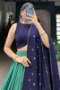 Lovely Teal Green Zari Weaving Chanderi Festival Wear Lehenga Choli