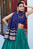 Stunning Teal Green Zari Weaving Chanderi Event Wear Lehenga Choli